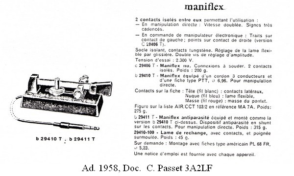 Maniflex, 1958 DYNA catalog, click to enlarge picture.